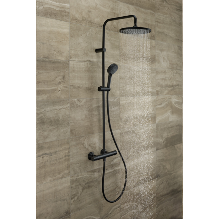 VERNIS BLEND душова система Showerpipe 240 з термостатом, 1jet, чорний матовий