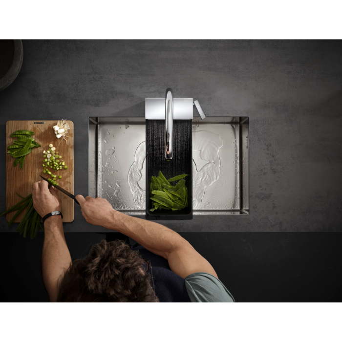 Hansgrohe F14 Багатофункцiональний коландер, для кух. мийки, чорний мат