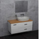 VICTORIA BASIC MODULAR комплект 89см: тумба 59см під накладний умивальник; модуль 30см із дверцятами; стільниця89 см; колір:білий/білий/дуб