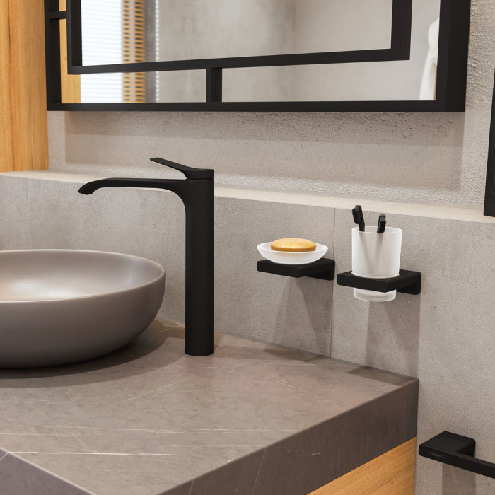 Склянка для ванної кімнати HANSGROHE ADDSTORIS 41749670, чорний