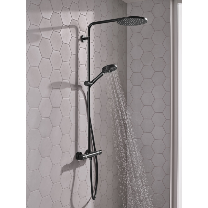 Raindance Select S Душова система Showerpipe 240 1jet P, з термостатом, колiр покриття матовий чорний
