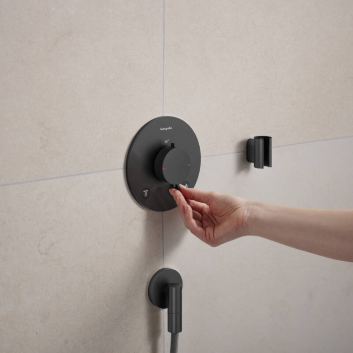 ECOSTAT COMFORT S термостат для 2х споживачів, ПМ, шліфованний чорний хром