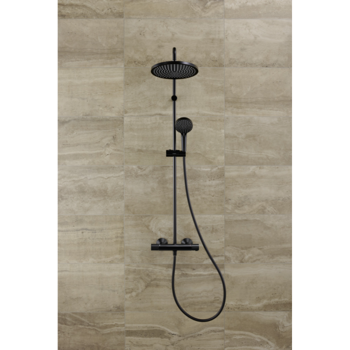 VERNIS BLEND душова система Showerpipe 240 з термостатом, 1jet, чорний матовий