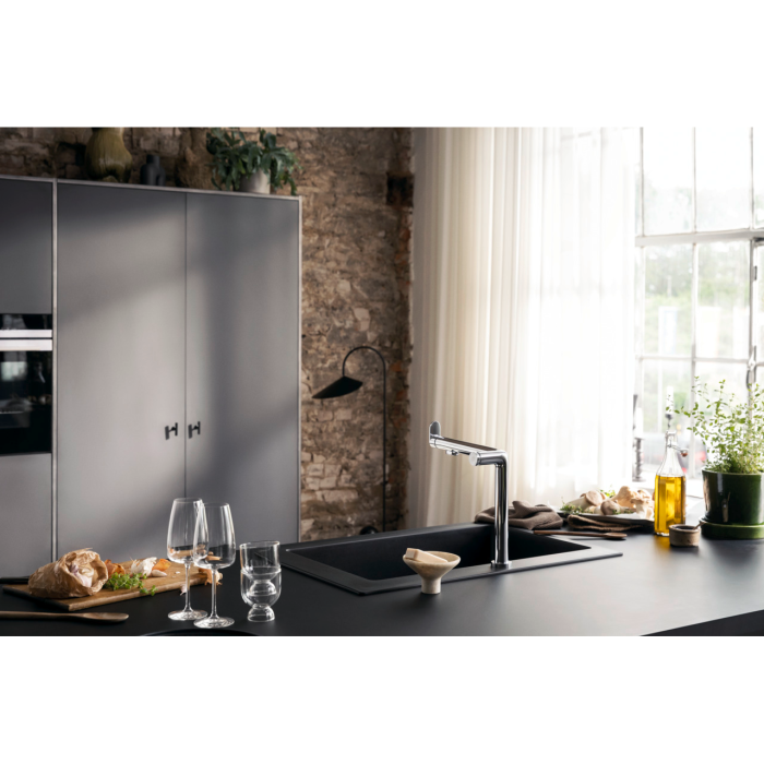 AQITTURA M91 змішувач для кухні, 240, 1jet, хром