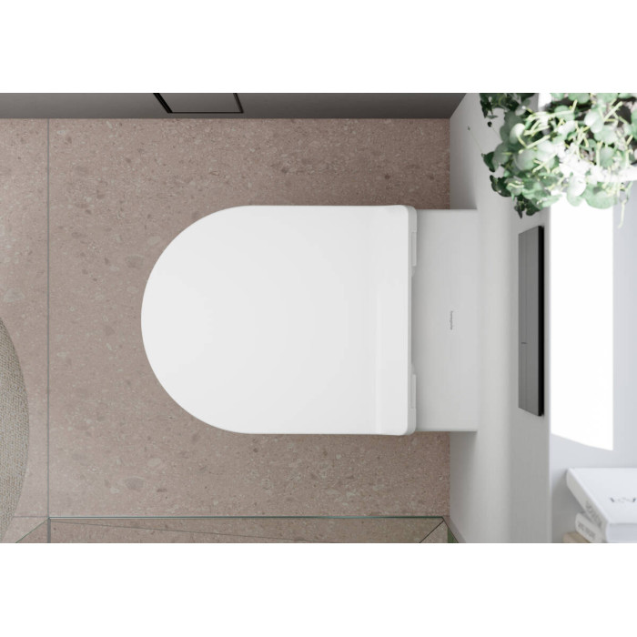 ELU PURA S унітаз підвісний 54*36,6см AquaHelix Flush, HygieneEffect, в комплекте з сиденням Slim з функцією SoftClose and QuickRelease