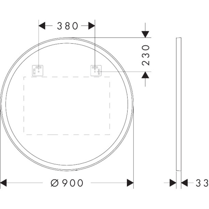 XARITA LITE S дзеркало 90см з LED підсвіткою