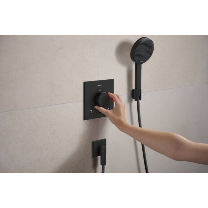 RAINDANCE ALIVE SELECT S душовий набір EcoSmart (ручний душ 3режими, шланг, тримач), чорний матовий