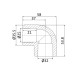 Кутик PPR Blue Ocean редукційний 32х25, 90°