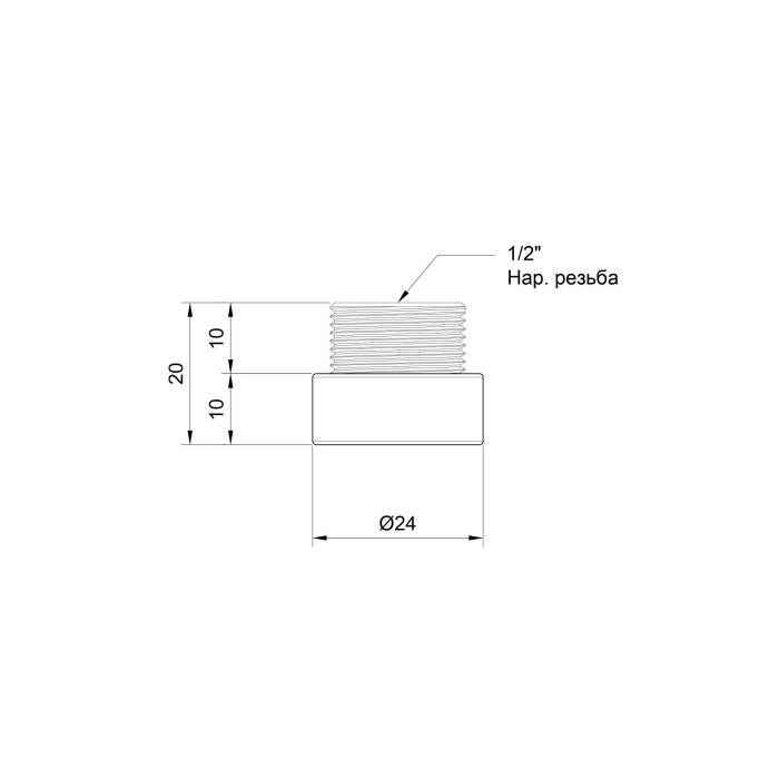 Подовжувач Thermo Alliance Standart 10х1/2" хром SD1301510