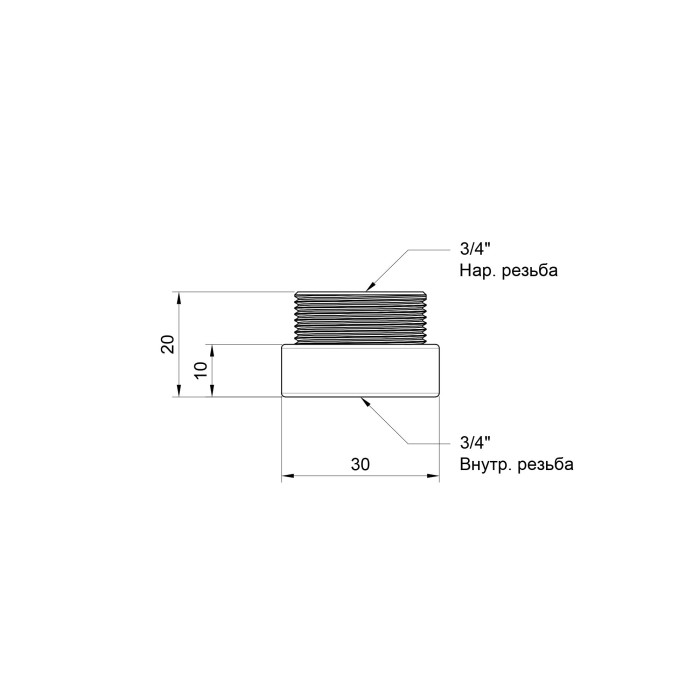 Подовжувач Thermo Alliance Standart 10х3/4" хром SD1302010
