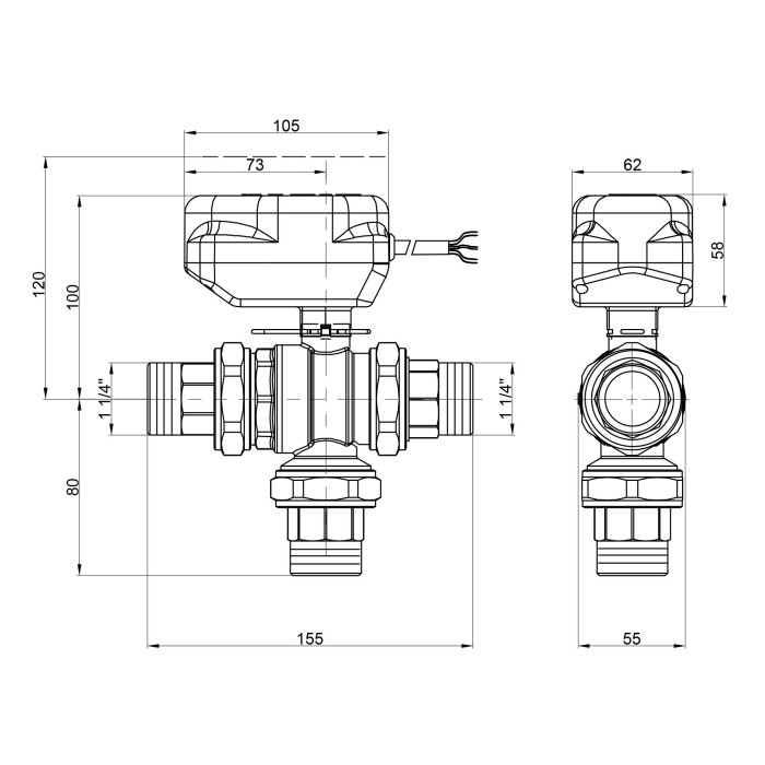 Кран кульовий зонний Icma 1" 1/4 №344