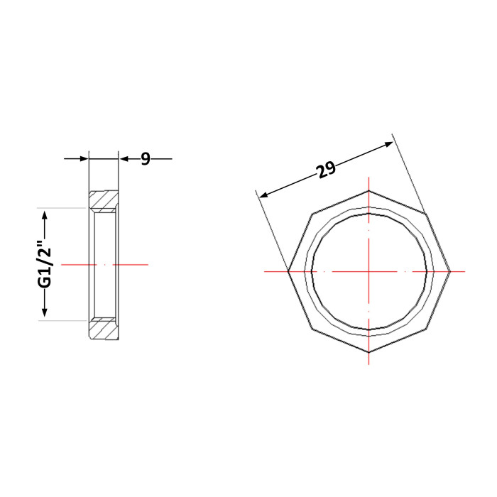 Контргайка чавунна 1/2"