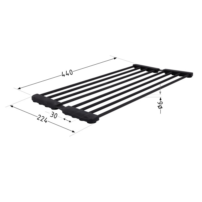 Сушарка на кухонну мийку з присоскою Lidz Acsis LA09 Black, кругла основа, для посуду 440х234 мм LDACSLA09BLM49777