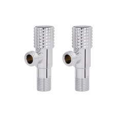 Комплект кутових кранів  Thermo Alliance Standart (круг, чорний) 1/2"ЗЗ, нерж, хром, керам. буксу TAS350W1515B