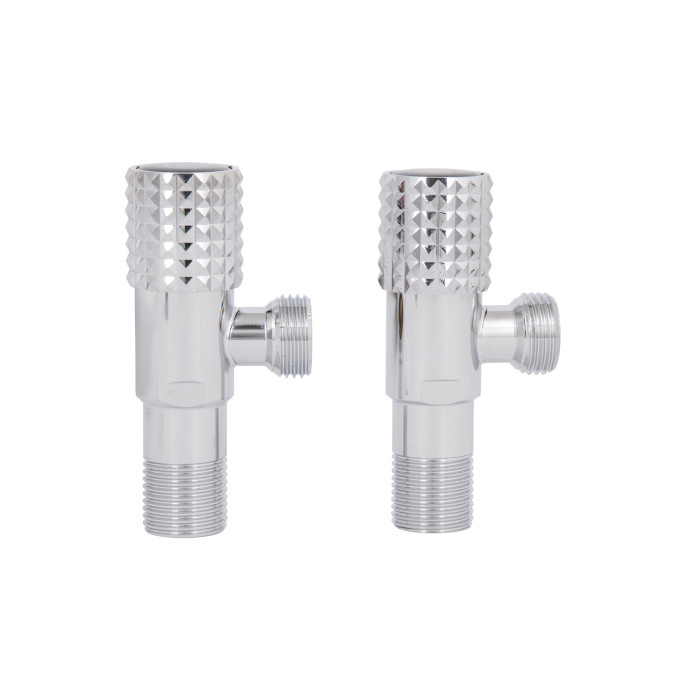 Комплект кутових кранів  Thermo Alliance Standart (круг, чорний) 1/2"ЗЗ, нерж, хром, керам. буксу TAS350W1515B