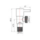 Кран кутовий Thermo Alliance (палочка)  Standart 1/2"Зх3/4"З, нерж, хром, керам. буксу TAS349W1520