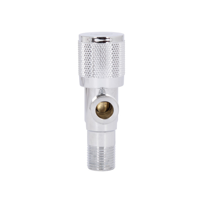Кран кутовий (круг)  Thermo Alliance Standart 1/2"ЗЗ, нерж, хром, керам. буксу TAS351W1515