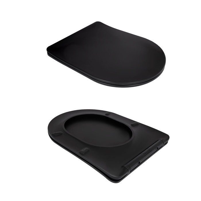 Унітаз підвісний Qtap Taurus Ultra Quiet 515×360×350 мм, Matt Black, з сидінням Slim Duroplast / Soft-close / Quick Release QTTAU28BLM50504