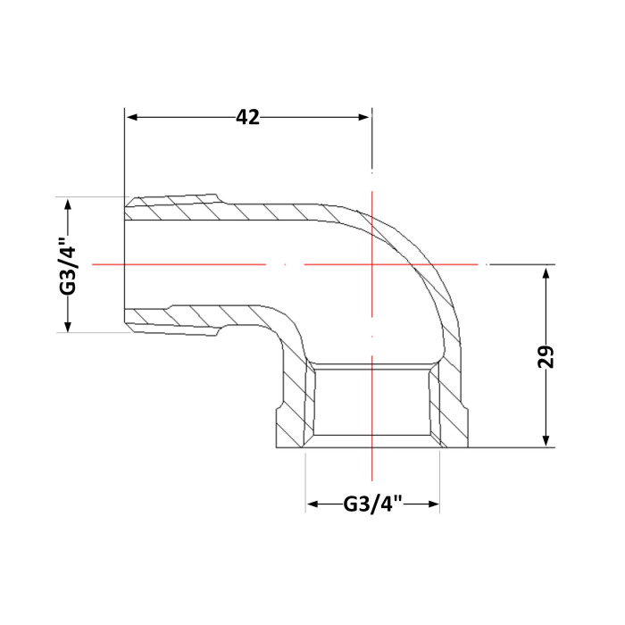 Кут чавунний 3/4" ЗР