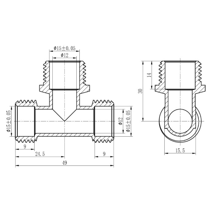 Тройник обтискний Thermo Alliance Forte 16х1/2"х16 ЗР SF178W161516