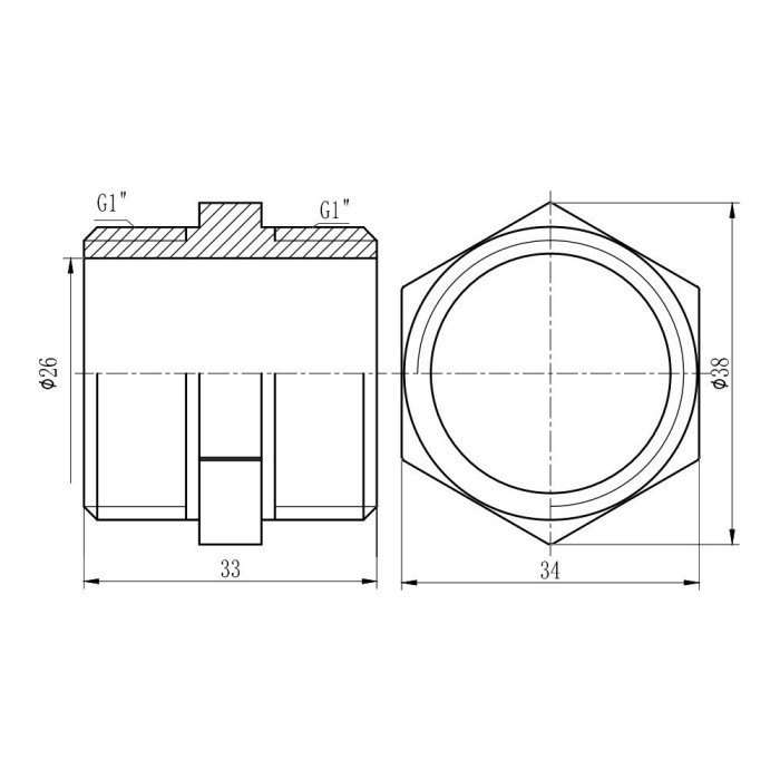 Ніпель Thermo Alliance Forte 1" посилений SF35825R