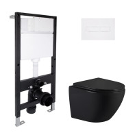 Готове рішення Qtap для ванної кімнати: підвісний унітаз Jay Ultra Quiet 485x360x320 + комплект інсталяції Standard (лінійна клавіша White)