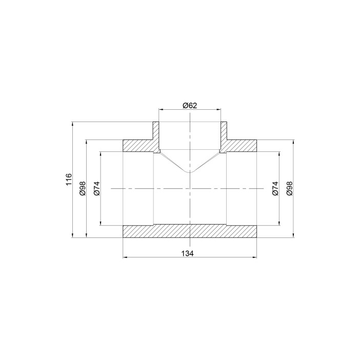 Трійник PPR Thermo Alliance 75х63х75