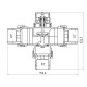 Кран триходовий розподільний без термоголовки Thermo Alliance Forte (M30x1,5; 30-70°С) 1" (11/4") TAF362W2532