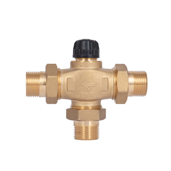 Кран триходовий розподільний без термоголовки Thermo Alliance Forte (M30x1,5; 30-70°С) 1" (11/4") TAF362W2532
