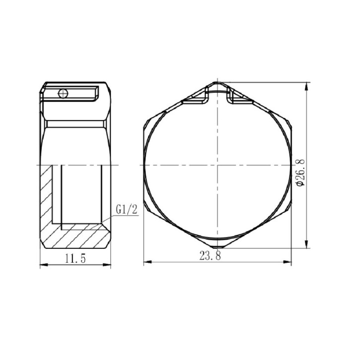 Заглушка Thermo Alliance Forte 1/2" ЗР хром SF353H15
