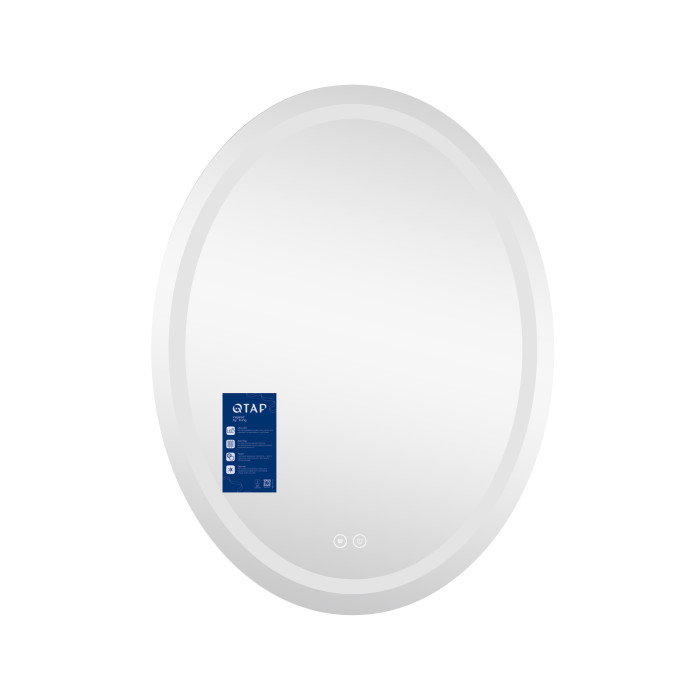 Дзеркало Qtap Mideya (DC-F801) 600х800 з LED-підсвічуванням Touch, з антизапотіванням, димером QT2078F801W