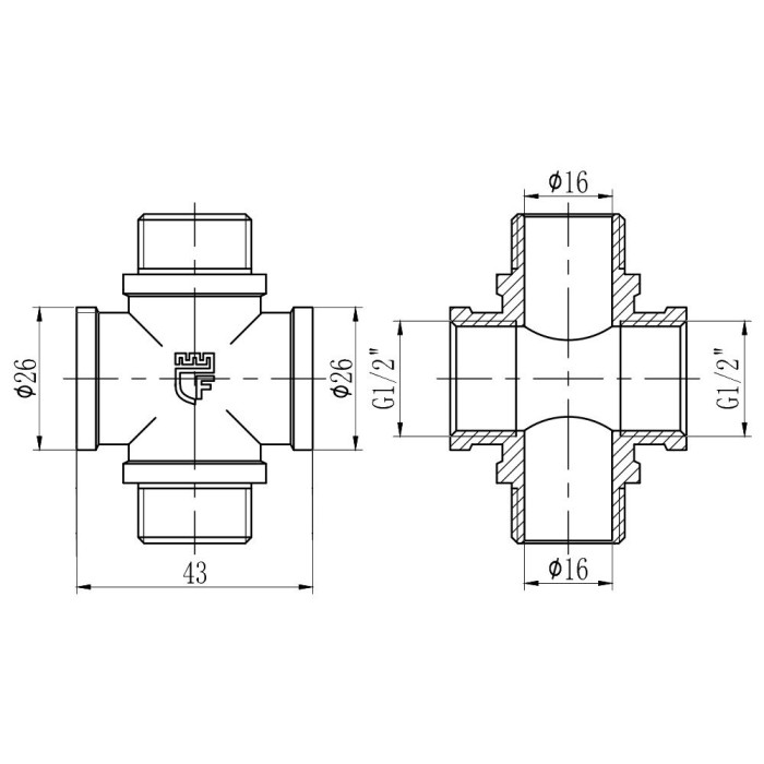 Хрестовина Thermo Alliance Forte 1/2" ВЗ SF35515