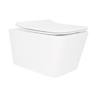 Унітаз підвісний Qtap Crow Rimless безобідковий з сідінням Soft-close QT05335170W
