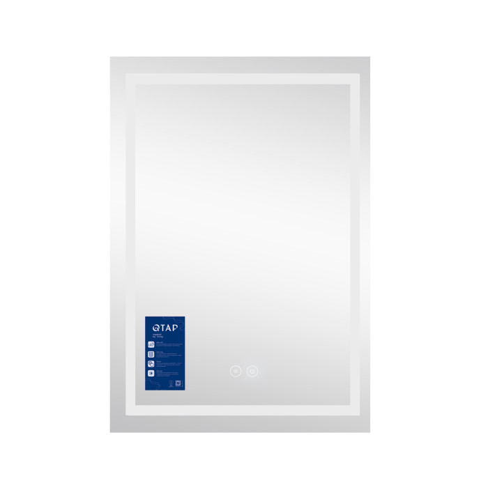 Дзеркало Qtap Mideya (DC-F936) 500х800 з LED-підсвічуванням Touch, з антизапотіванням, димером QT2078F936W