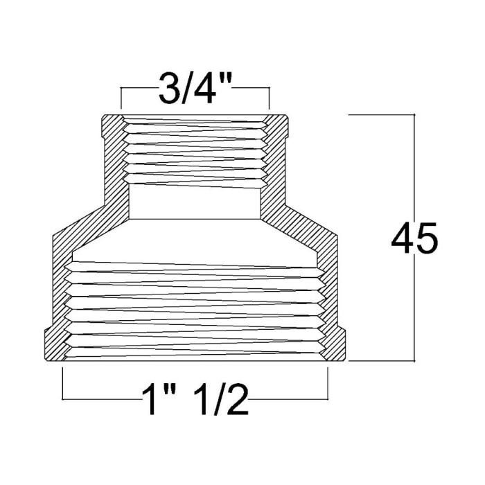 Муфта редукційна Thermo Alliance Forte 1 1/2х3/4" ВВ SF3574020