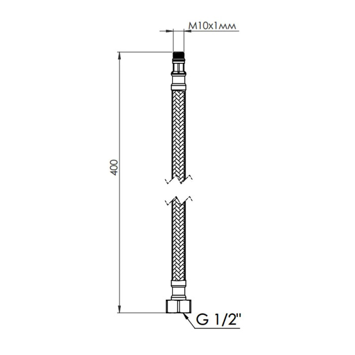 Гнучка підводка для води Thermo Alliance Forte М10 40 см (пара) SF390W40