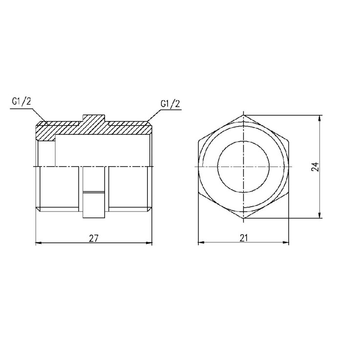 Ніпель Thermo Alliance Forte 1/2" хром SF358H15