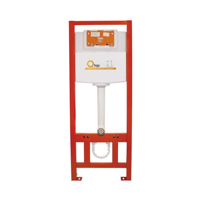 Готове рішення Qtap для ванної кімнати: підвісний унітаз Tern Rimless 490x340x350 + комплект інсталяції Nest 4 в 1 (кругла клавіша Satin)