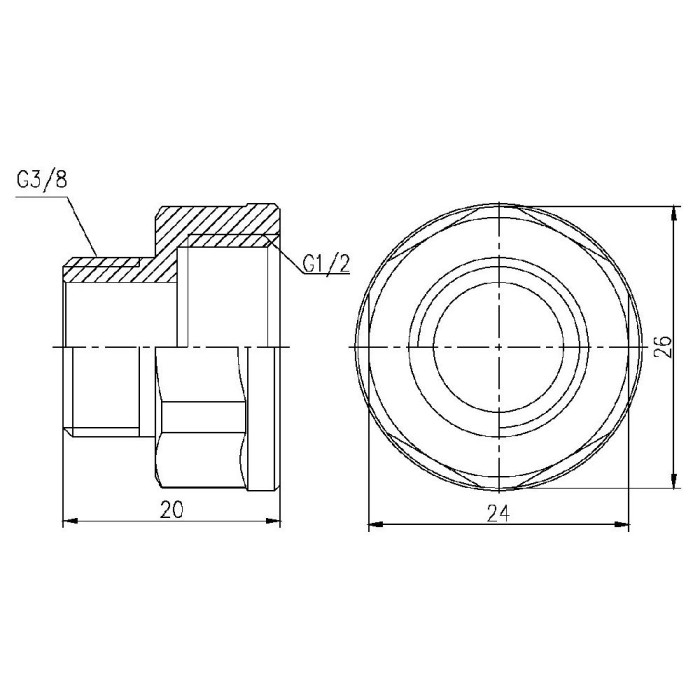 Перехід Thermo Alliance Forte 1/2"х3/8" ВЗ SF360159