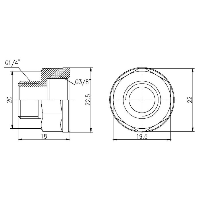 Перехід Thermo Alliance Forte 3/8"х3/4" ВЗ SF36096
