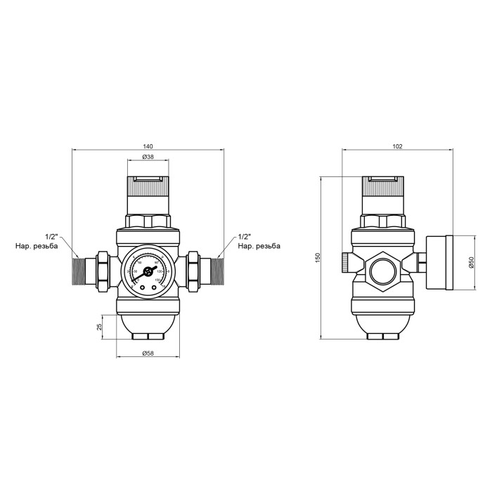Фільтр самопромивний Thermo Alliance Forte 1/2 "з редуктором SF128W15