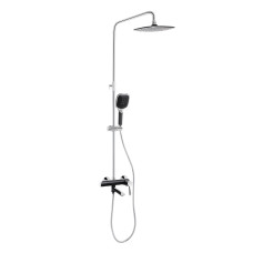 Душова система універсальна Qtap Grand на три споживачі (з виливом) QTGRABCR1004 Chrome/Black