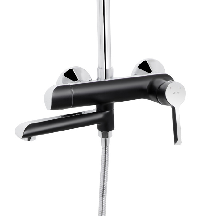 Душова система універсальна Qtap Grand на три споживачі (з виливом) QTGRABCR1004 Chrome/Black