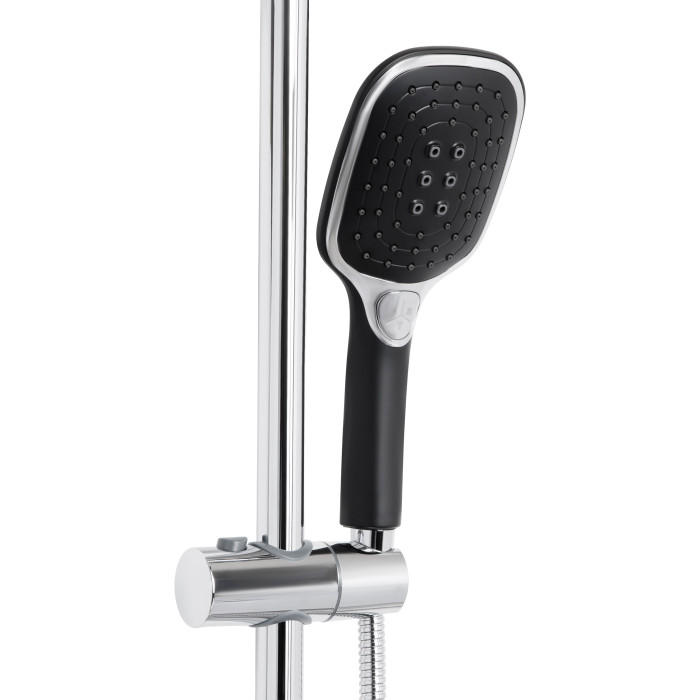 Душова система універсальна Qtap Grand на три споживачі (з виливом) QTGRABCR1004 Chrome/Black