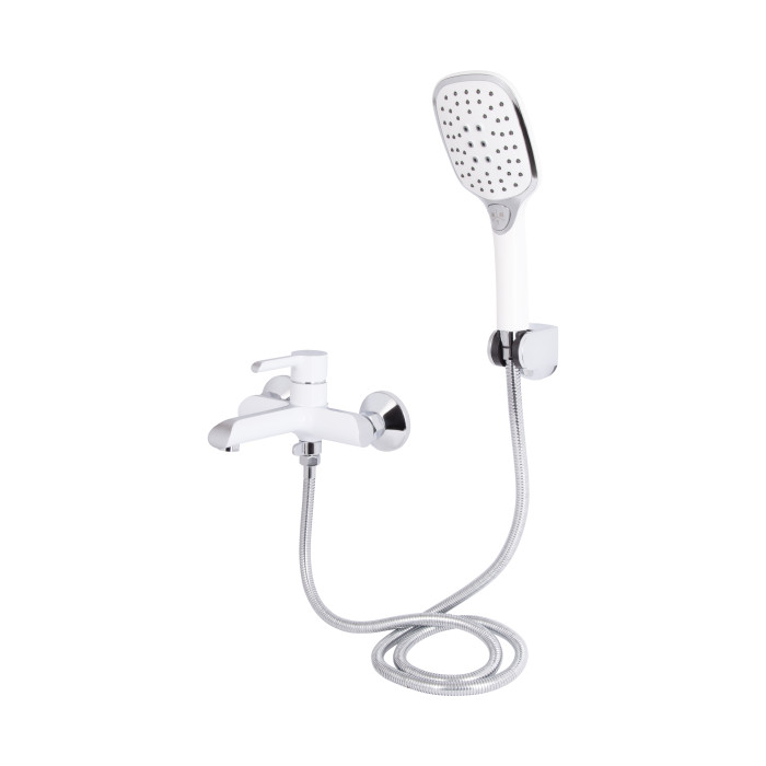 Змішувач для ванни Qtap Grand (з душовим гарнітуром) QTGRAWCR006 Chrome/White