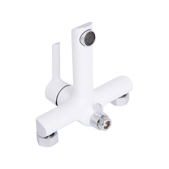 Змішувач для ванни Qtap Grand (з душовим гарнітуром) QTGRAWCR006 Chrome/White