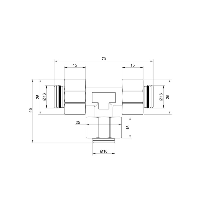Трійник обтискний Thermo Alliance Standart 16 SD158W161616
