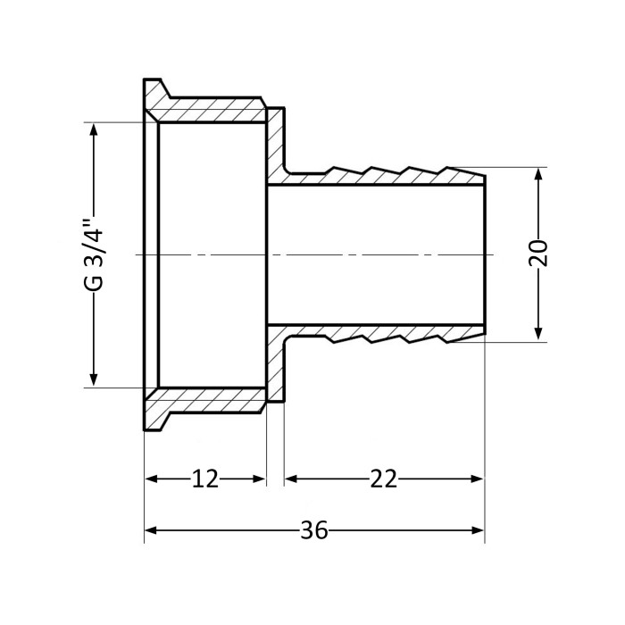Штуцер Thermo Alliance Standart 20х3/4" ВР SD4262020