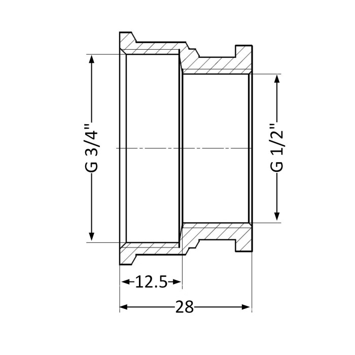 Муфта Thermo Alliance Standart 1/2"х3/4" ВР SD4051520