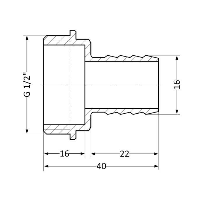 Штуцер Thermo Alliance Standart 16х1/2" ЗР SD4271516